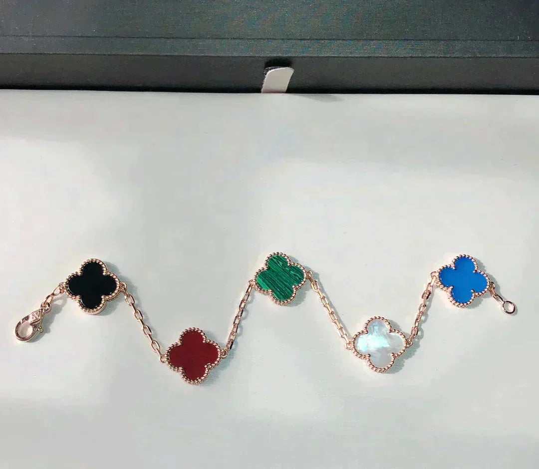 [Love Lucky]CLOVER 5 MOTIFS MULTICOLOR  BRACELET