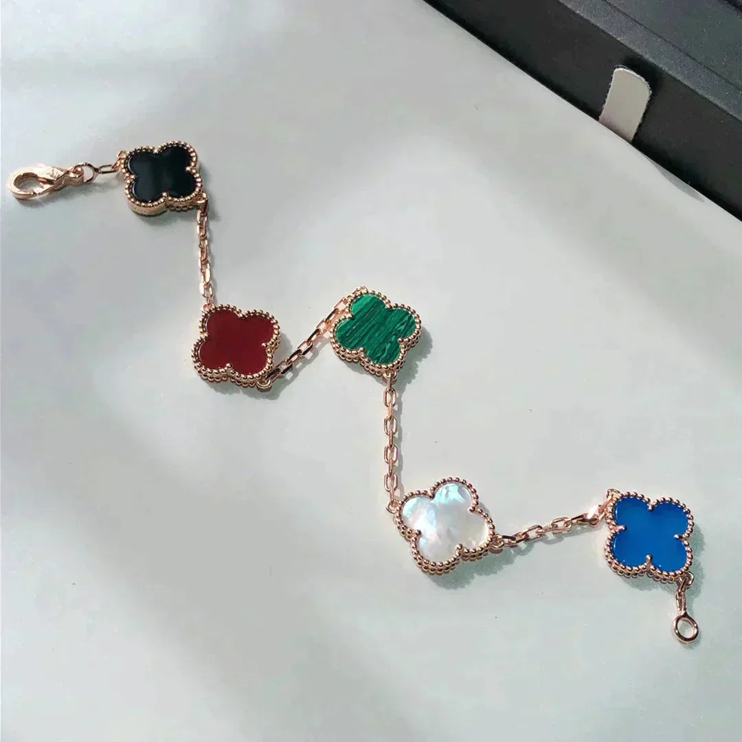 [Love Lucky]CLOVER 5 MOTIFS MULTICOLOR  BRACELET