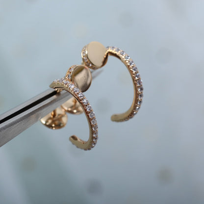 [Love Lucky]JUSTE EARRINGS 12.75MM PINK GOLD DIAMOND