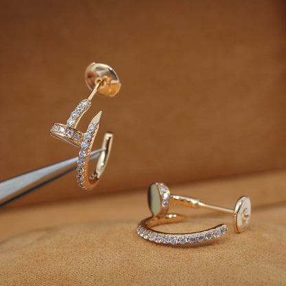 [Love Lucky]JUSTE EARRINGS 12.75MM PINK GOLD DIAMOND