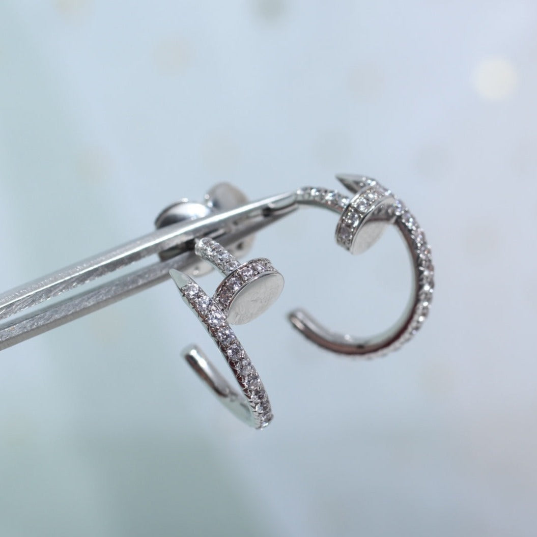 [Love Lucky]JUSTE EARRINGS 12.75MM SILVER DIAMOND