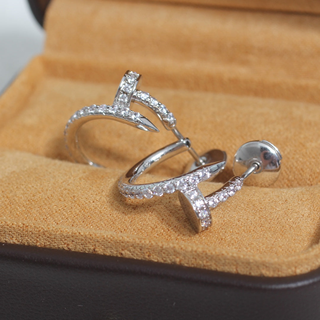 [Love Lucky]JUSTE EARRINGS 12.75MM SILVER DIAMOND