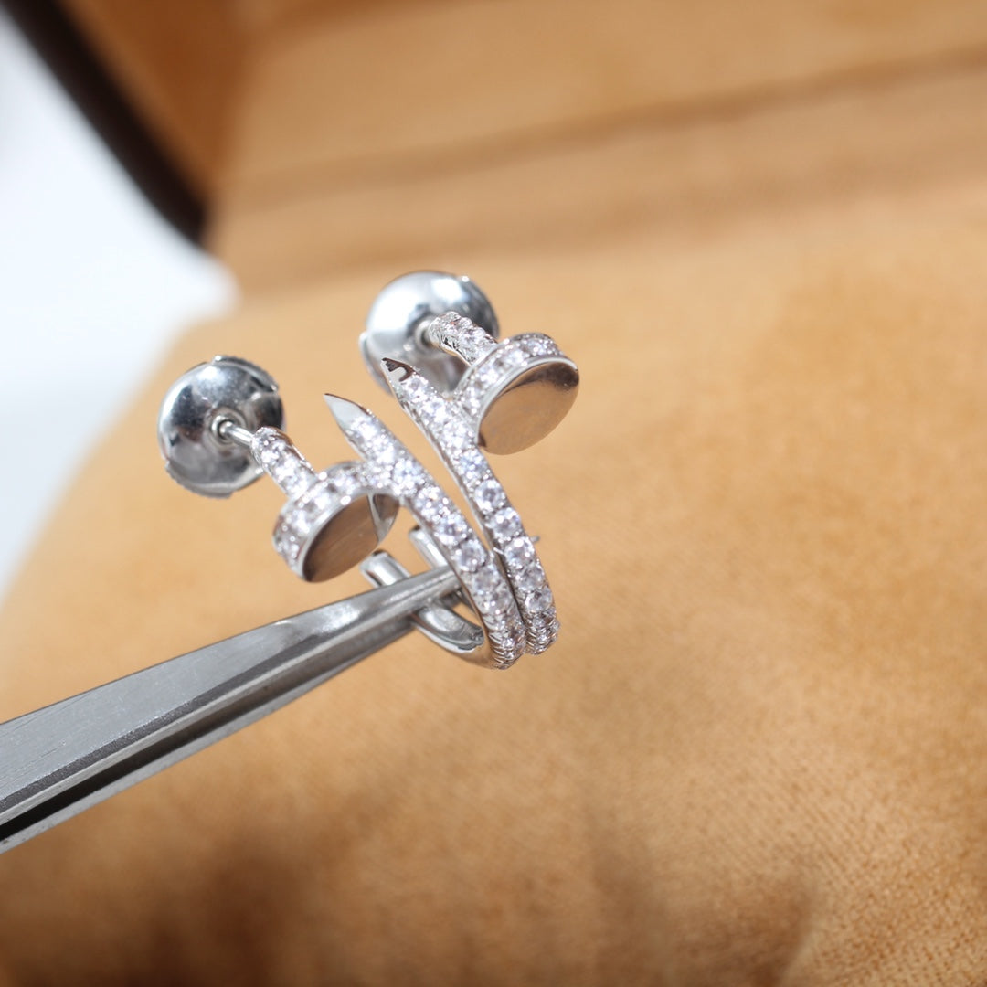[Love Lucky]JUSTE EARRINGS 12.75MM SILVER DIAMOND