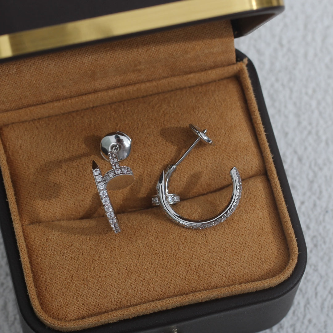 [Love Lucky]JUSTE EARRINGS 12.75MM SILVER DIAMOND