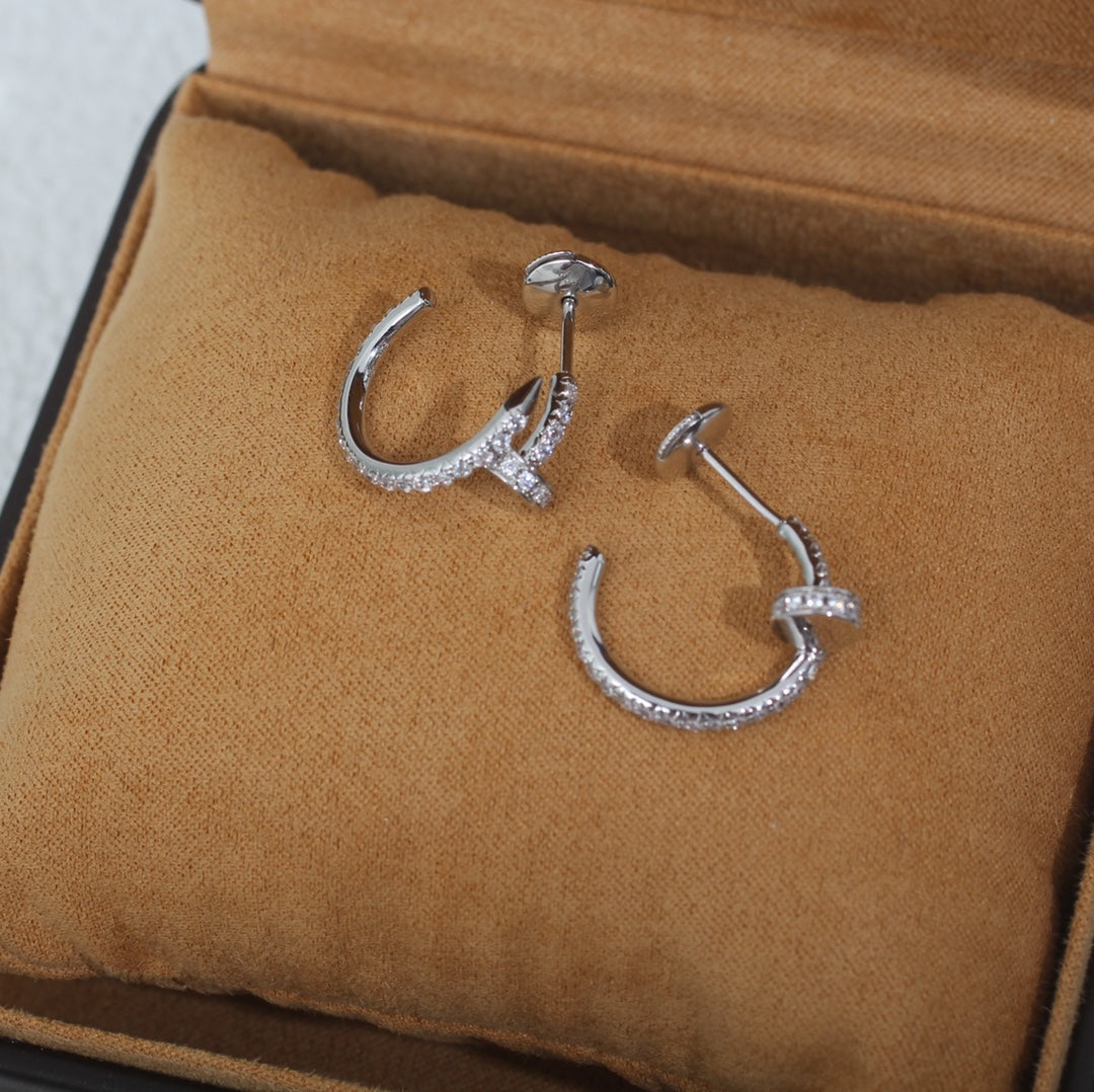 [Love Lucky]JUSTE EARRINGS 12.75MM SILVER DIAMOND