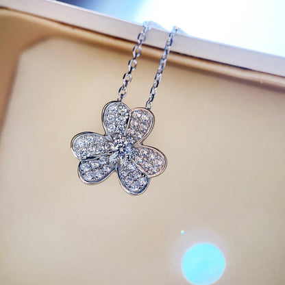 [Love Lucky]CLOVER DIAMOND NECKLACE SILVER