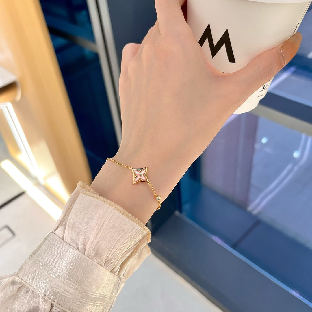 [Love Lucky]STAR 1 DIAMOND PINK GOLD BRACELET