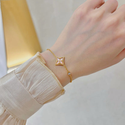 [Love Lucky]STAR 1 DIAMOND PINK GOLD BRACELET