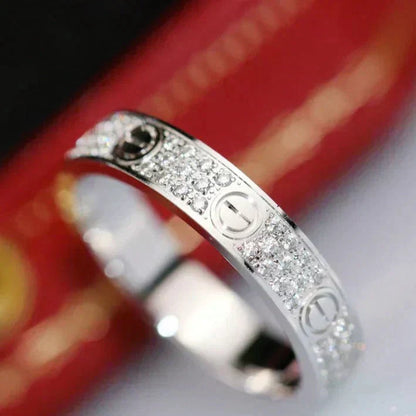 [Love Lucky]LOVE RING 3.6MM DIAMOND PAVED