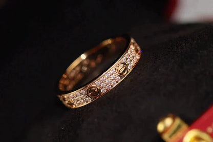 [Love Lucky]LOVE RING 3.6MM DIAMOND PAVED