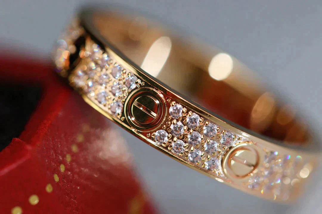 [Love Lucky]LOVE RING 3.6MM DIAMOND PAVED