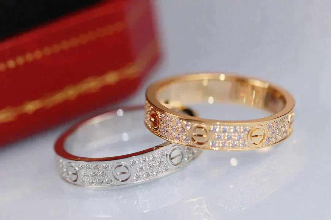 [Love Lucky]LOVE RING 3.6MM DIAMOND PAVED