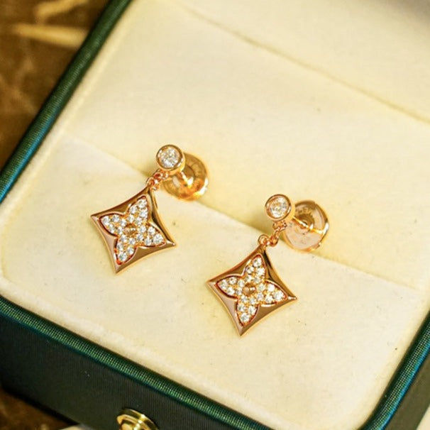 [Love Lucky]STAR DIAMONDS EARRINGS GOLD
