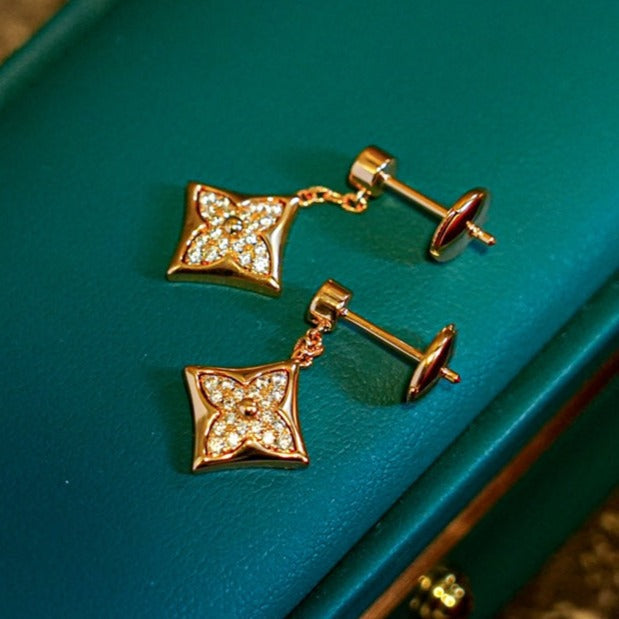 [Love Lucky]STAR DIAMONDS EARRINGS GOLD