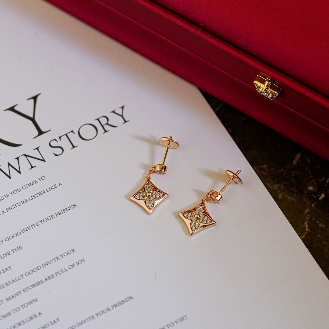 [Love Lucky]STAR DIAMONDS EARRINGS GOLD