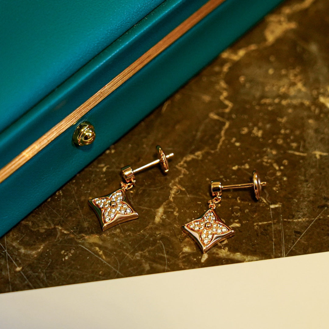 [Love Lucky]STAR DIAMONDS EARRINGS GOLD