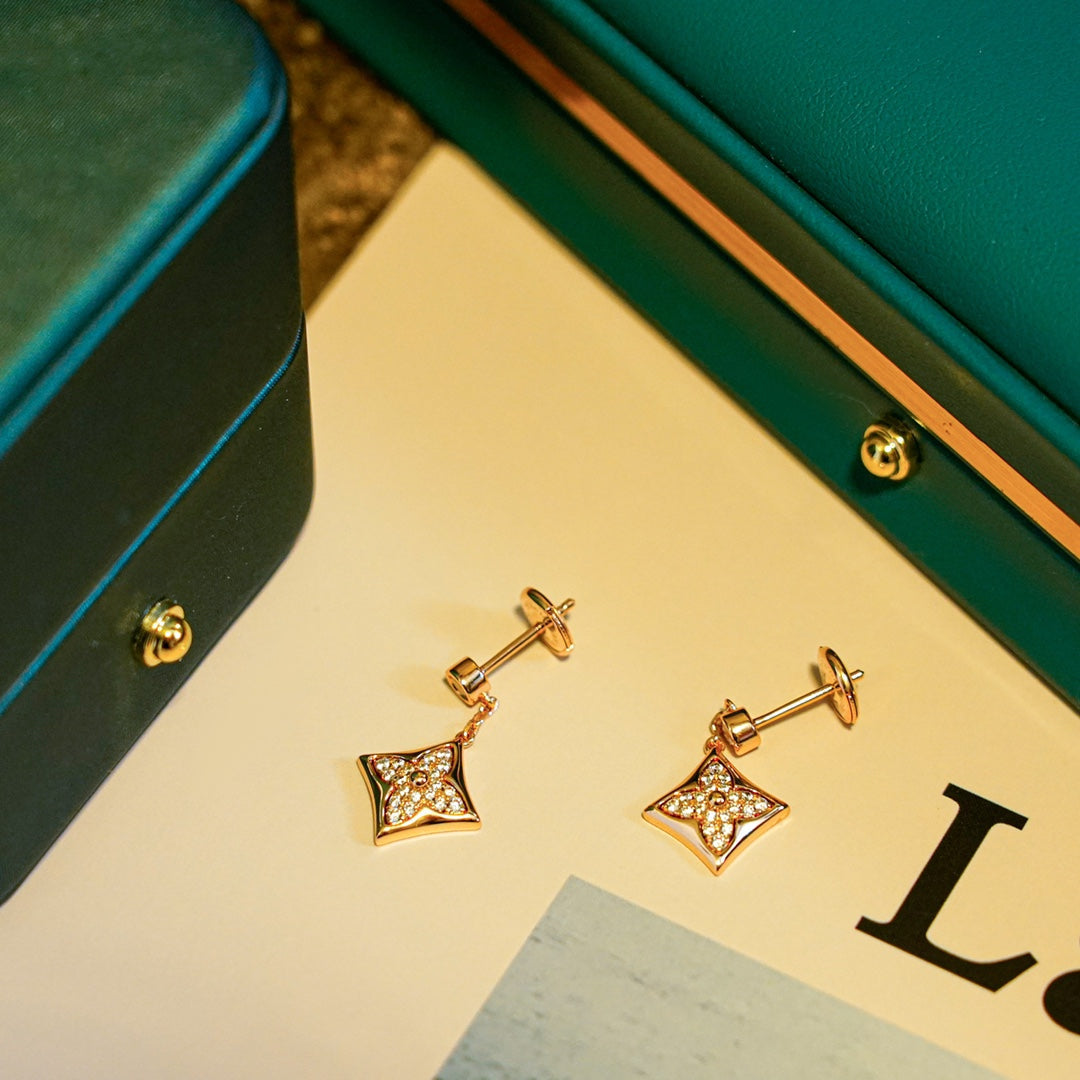 [Love Lucky]STAR DIAMONDS EARRINGS GOLD