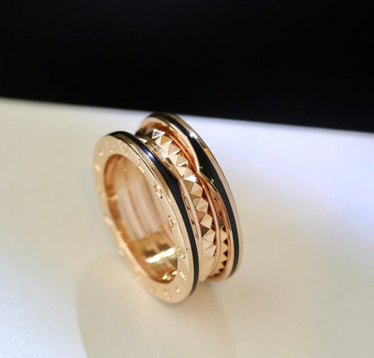 [Love Lucky]ZERO 1 PINK GOLD BLACK CERAMIC RING