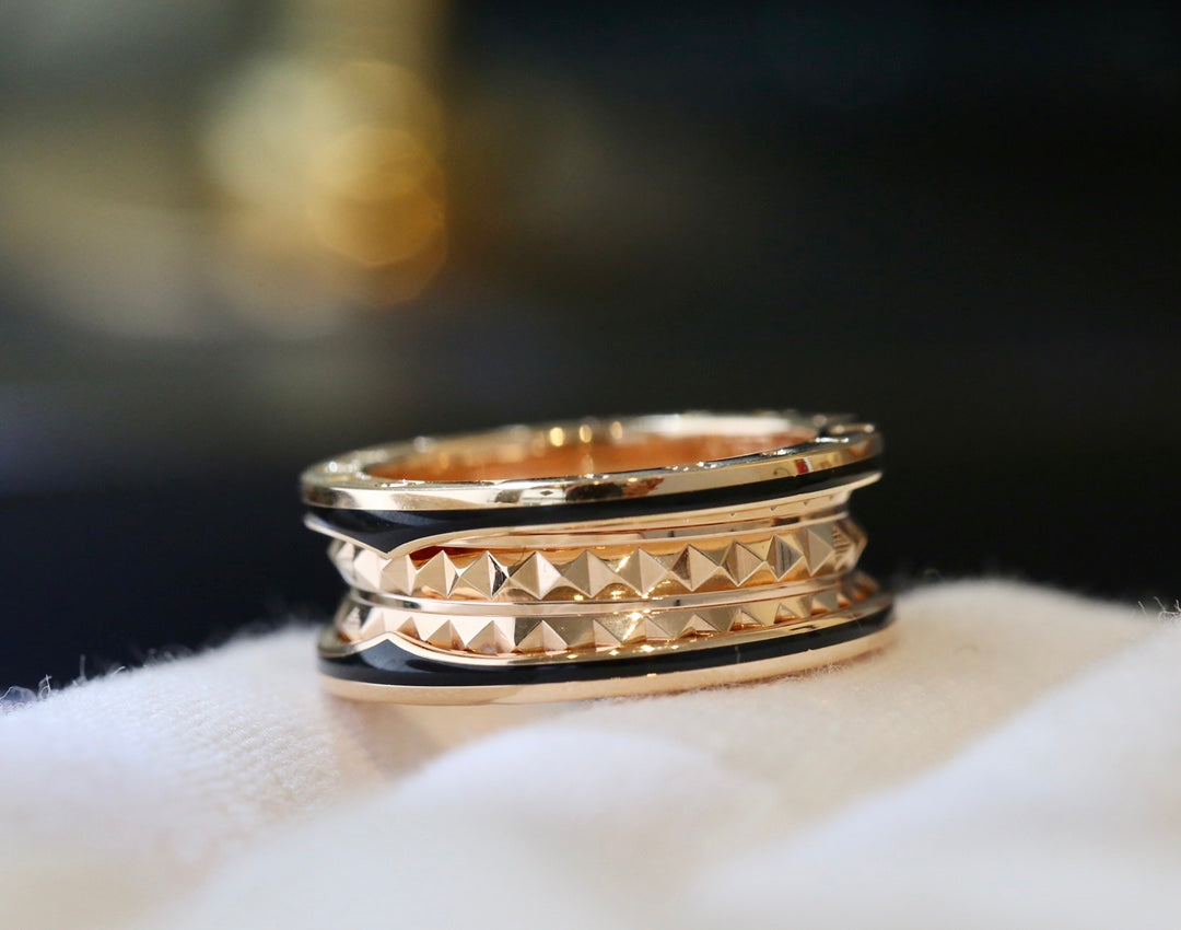 [Love Lucky]ZERO 1 PINK GOLD BLACK CERAMIC RING