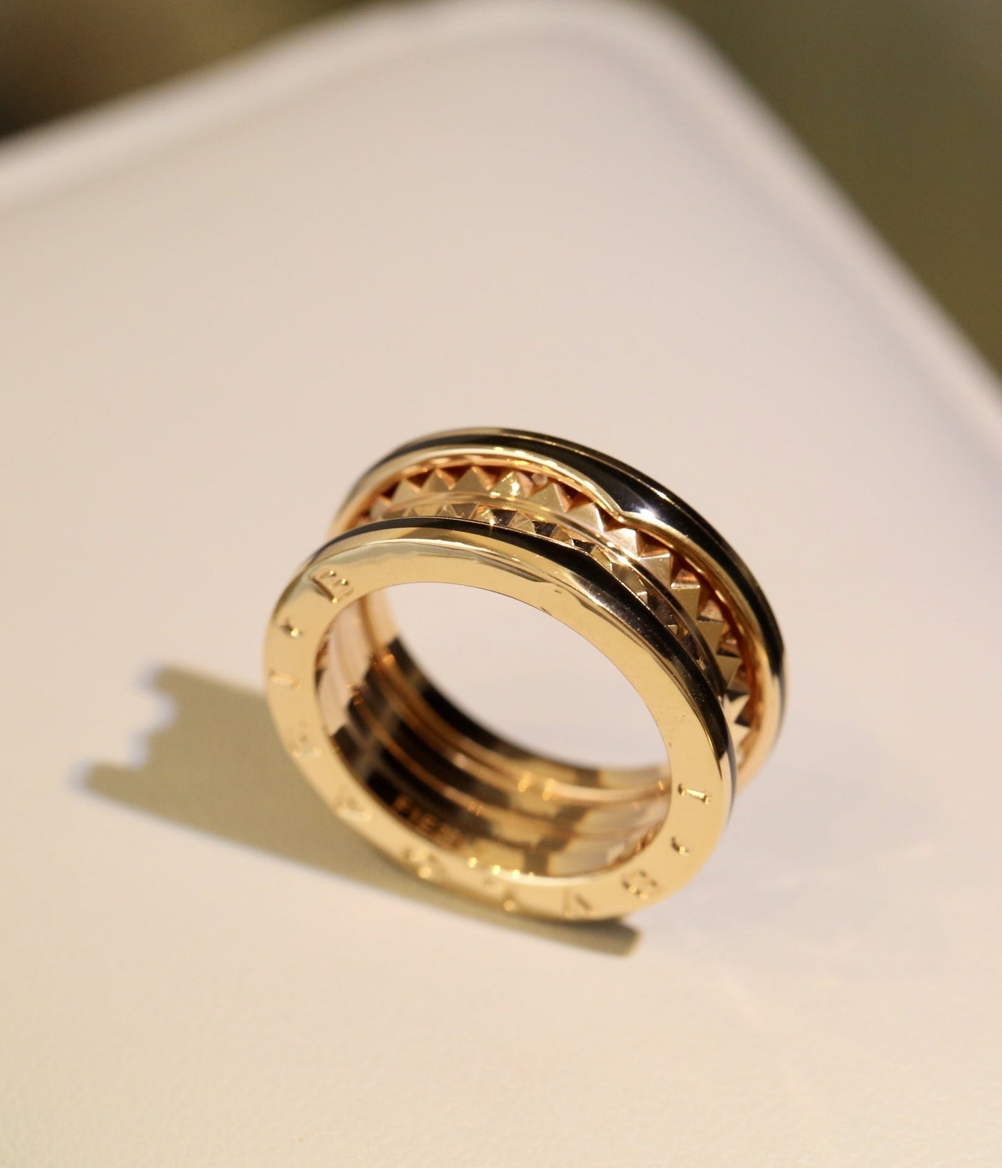 [Love Lucky]ZERO 1 PINK GOLD BLACK CERAMIC RING