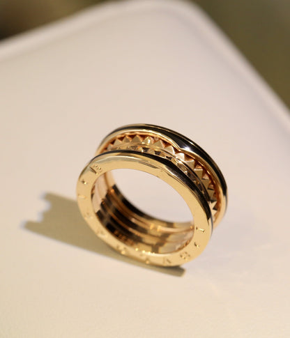 [Love Lucky]ZERO 1 PINK GOLD BLACK CERAMIC RING