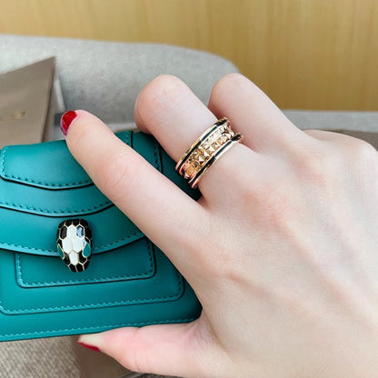 [Love Lucky]ZERO 1 PINK GOLD BLACK CERAMIC RING