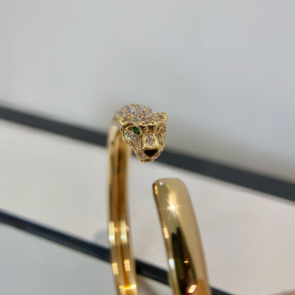 [Love Lucky]PANTHERE GOLD DIAMOND OPEN BRACELET
