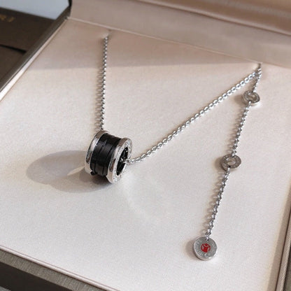 [Love Lucky]ZERO 1 BLACK CERAMIC SILVER NECKLACE