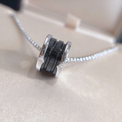 [Love Lucky]ZERO 1 BLACK CERAMIC SILVER NECKLACE