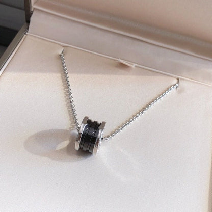 [Love Lucky]ZERO 1 BLACK CERAMIC SILVER NECKLACE