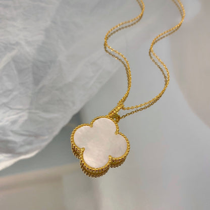 [Love Lucky]CLOVER 25MM MOP LARGE PENDANT NECKLACE