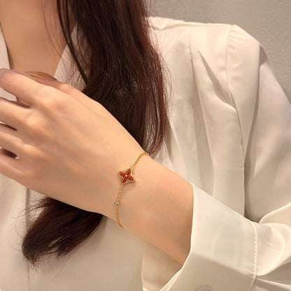 [Love Lucky]COLOR STAR CARNELIAN PINK GOLD DIAMOND BRACELET