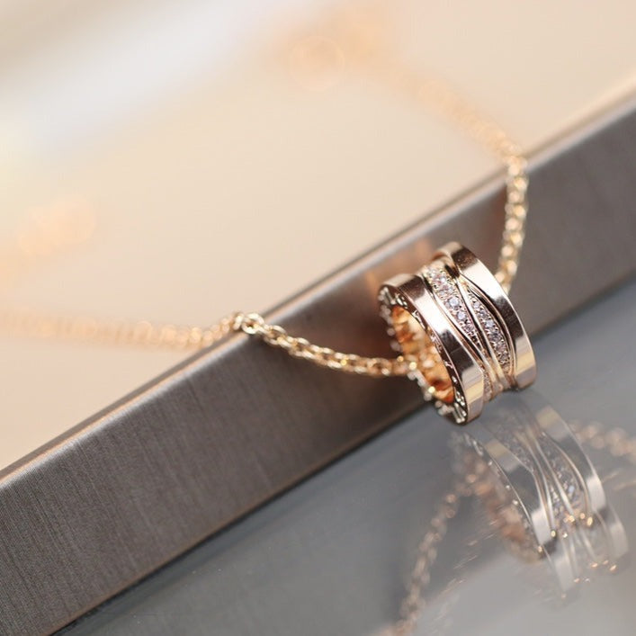 [Love Lucky]ZERO 1 PINK GOLD DIAMOND NECKLACE