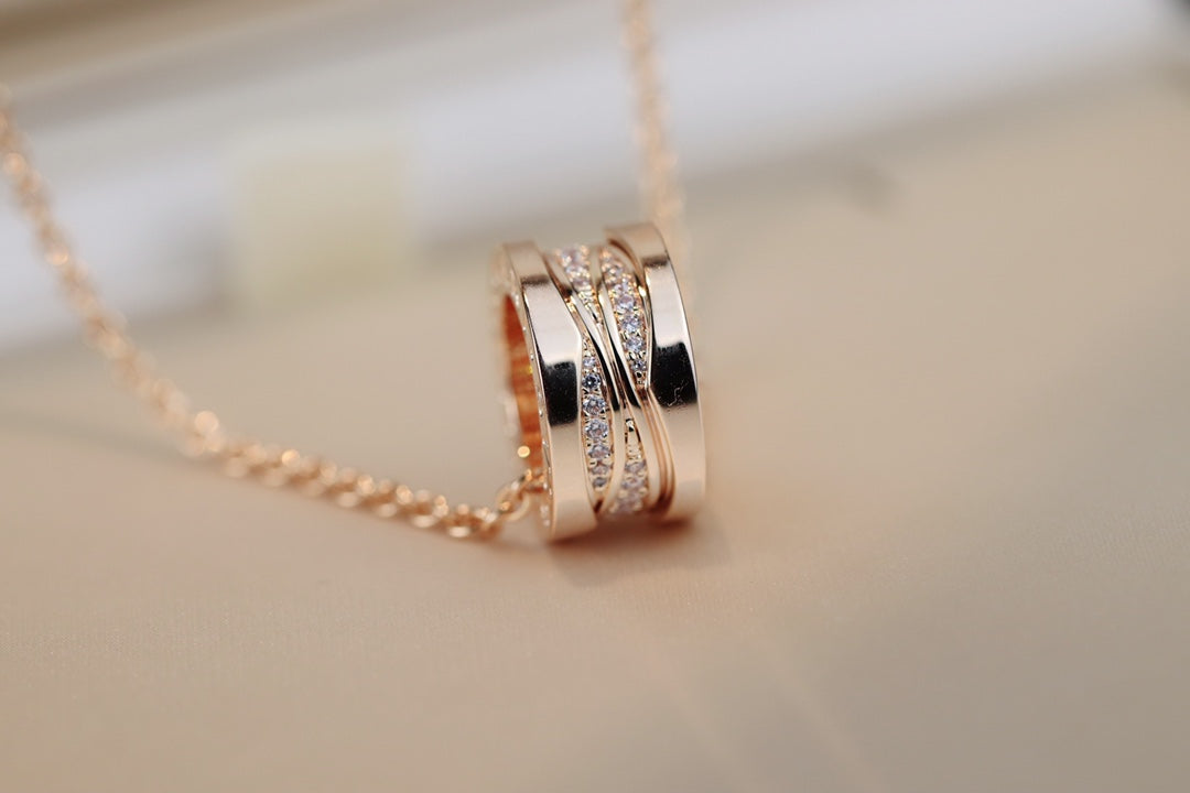 [Love Lucky]ZERO 1 PINK GOLD DIAMOND NECKLACE