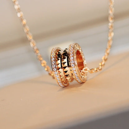[Love Lucky]ZERO 1 ROCK PEDANT PINK GOLD NECKLACE