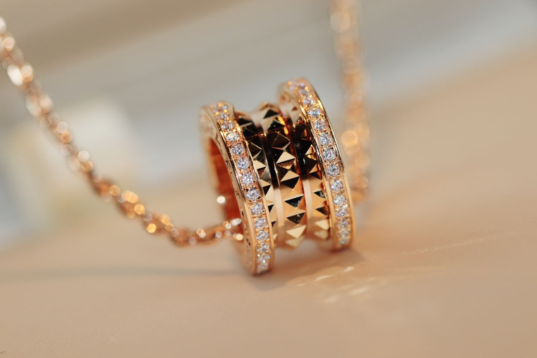 [Love Lucky]ZERO 1 ROCK PEDANT PINK GOLD NECKLACE