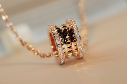 [Love Lucky]ZERO 1 ROCK PEDANT PINK GOLD NECKLACE