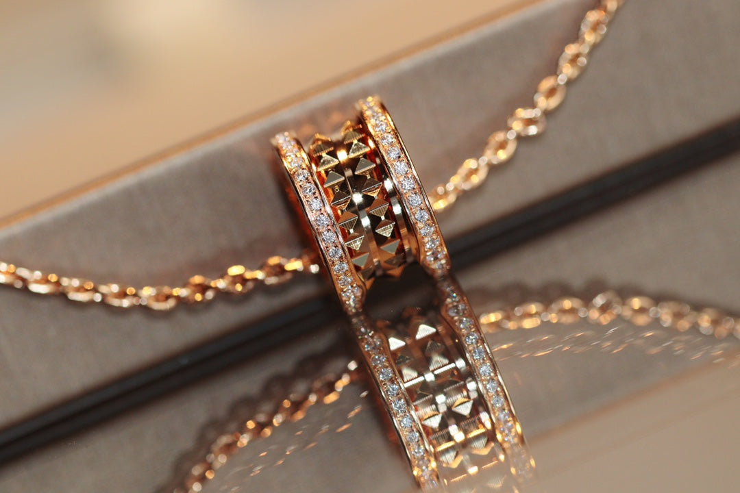 [Love Lucky]ZERO 1 ROCK PEDANT PINK GOLD NECKLACE
