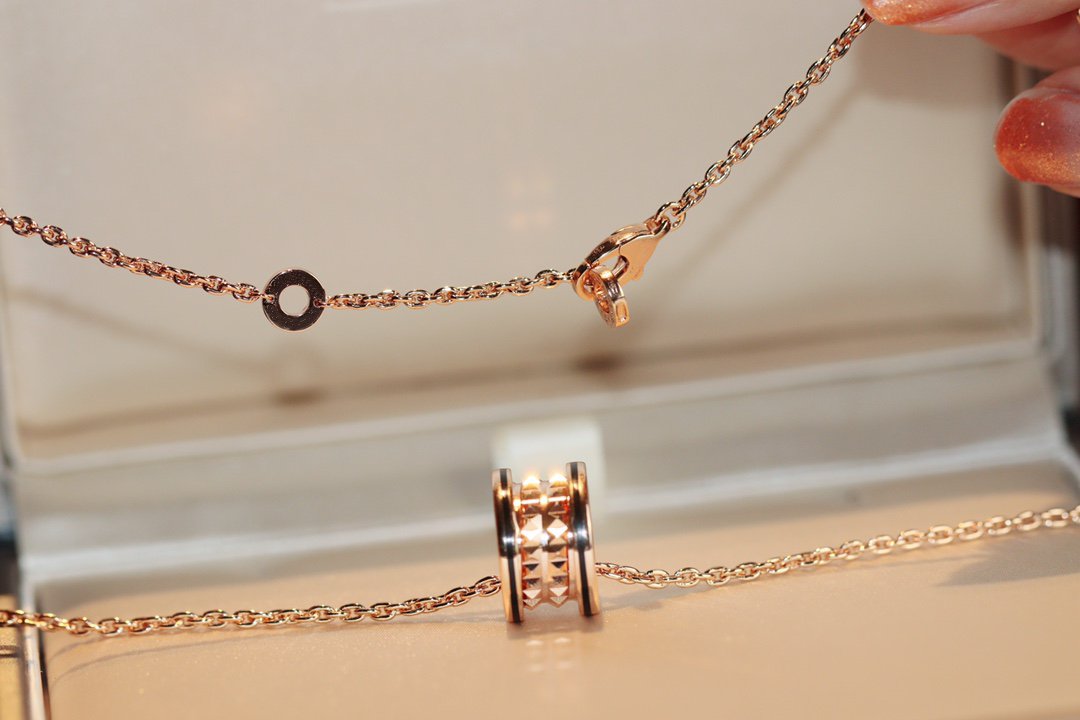 [Love Lucky]ZERO 1 ROCK PEDANT PINK GOLD BLACK NECKLACE
