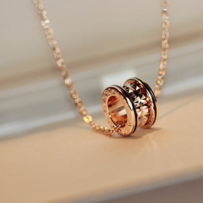 [Love Lucky]ZERO 1 ROCK PEDANT PINK GOLD BLACK NECKLACE