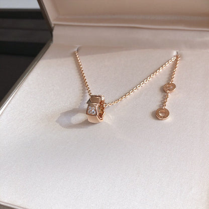[Love Lucky]SERPENTI PEDANT DIAMOND PINK GOLD NECKLACE