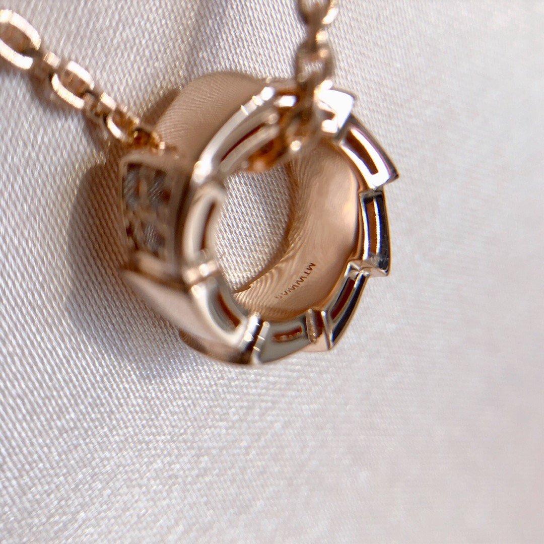 [Love Lucky]SERPENTI PEDANT DIAMOND PINK GOLD NECKLACE