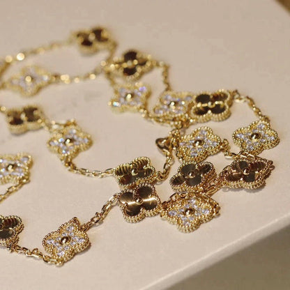 [Love Lucky]CLOVER 20 MOTIFS LASER DIAMOND NECKLACE