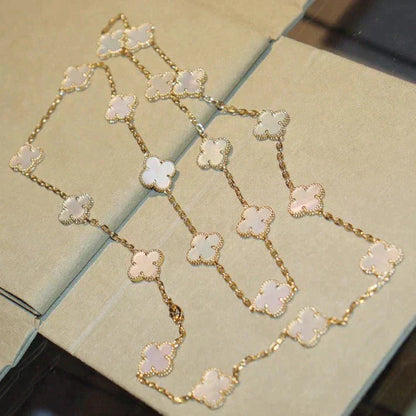 [Love Lucky]CLOVER 20 MOTIFS WHITE MOP NECKLACE