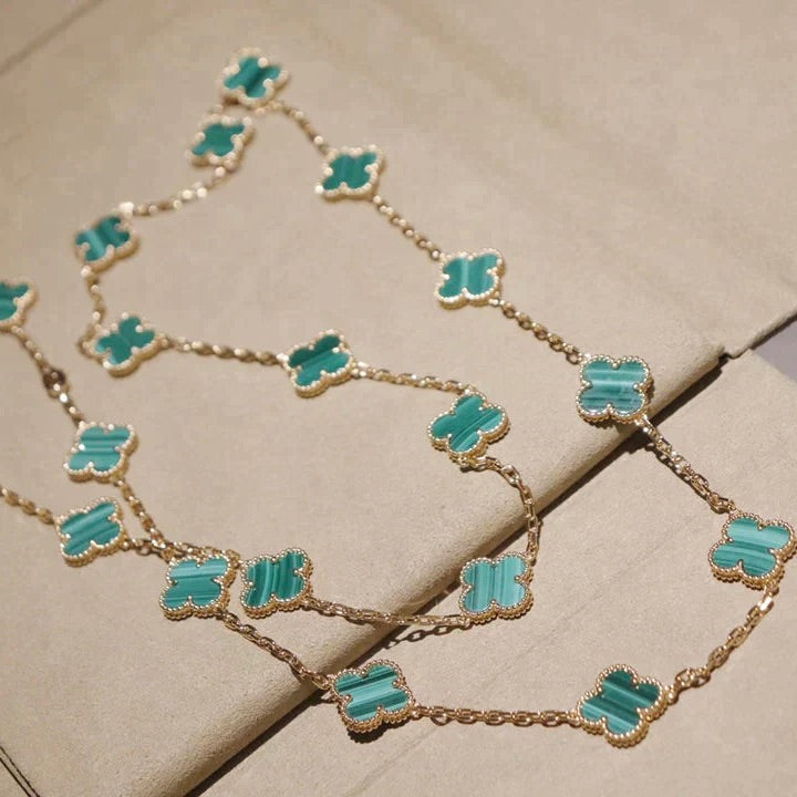 [Love Lucky]CLOVER 20 MOTIFS MALACHITE GOLD