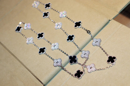 [Love Lucky]CLOVER 20 MOTIFS ONYX DIAMOND SILVER