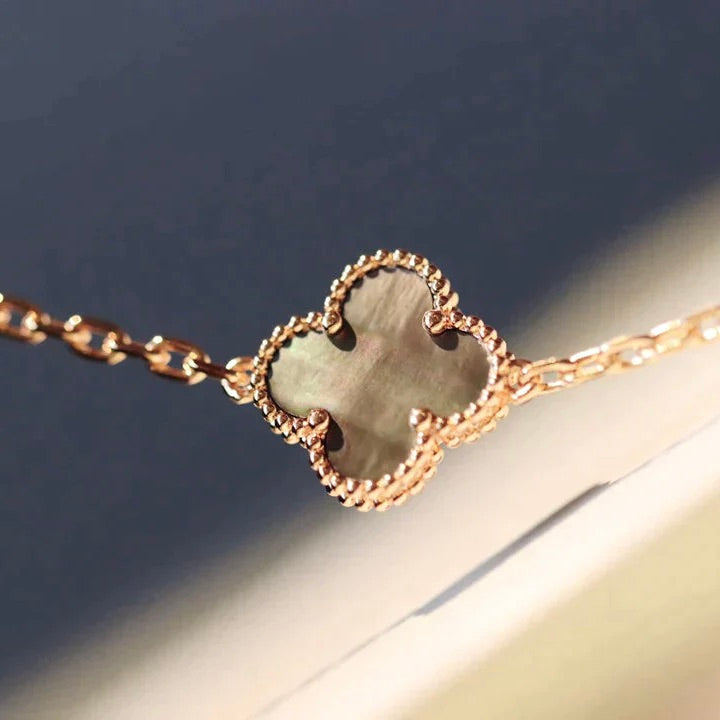 [Love Lucky]CLOVER 20 MOTIFS DARK MOP DIAMOND  NECKLACE