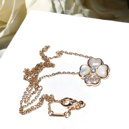 [Love Lucky]CLOVER MOP DIAMOND ROSE GOLD NECKLACE