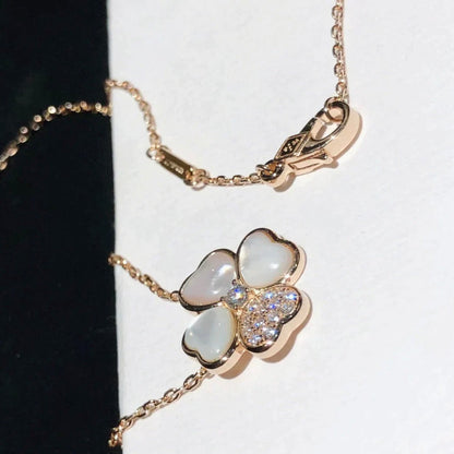 [Love Lucky]CLOVER MOP DIAMOND ROSE GOLD NECKLACE