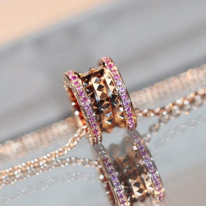 [Love Lucky]ZERO 1 ROCK PINK GOLD PINK DIAMOND NECKLACE